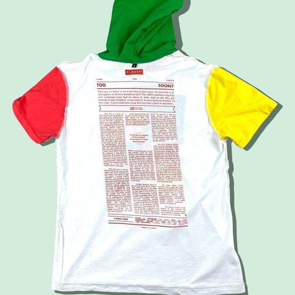 90s Cross Colors Hooded T-Post T-Shirt - Picture 6 of 10